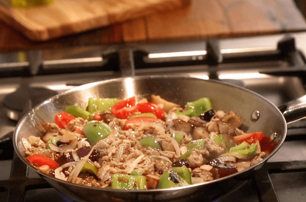 Mediterranean Turkey and Eggplant Stir-Fry